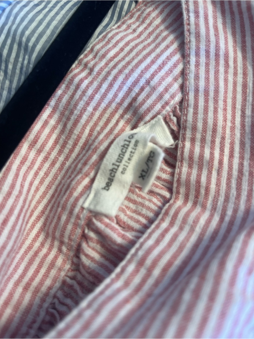 beachlunchlounge Pink & White Striped Square-Neck Puff Sleeve Top - Picture 2 of 2